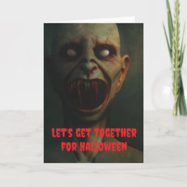 Tarjeta Juntémonos para Halloween.