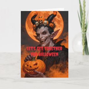 Tarjeta Juntémonos para Halloween.