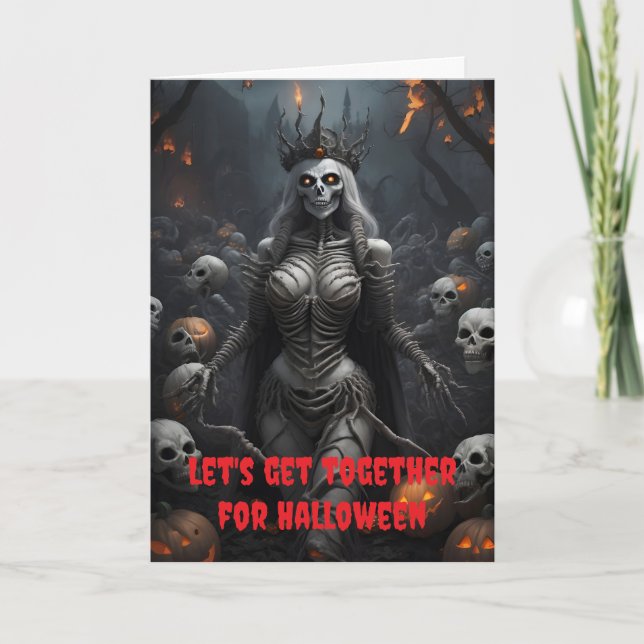 Tarjeta Juntémonos para Halloween. (Anverso)