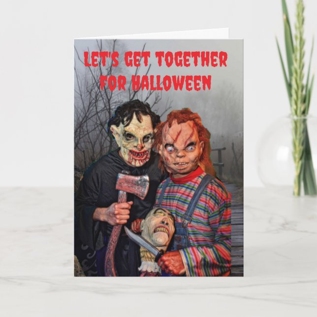 Tarjeta Juntémonos para Halloween. (Anverso)