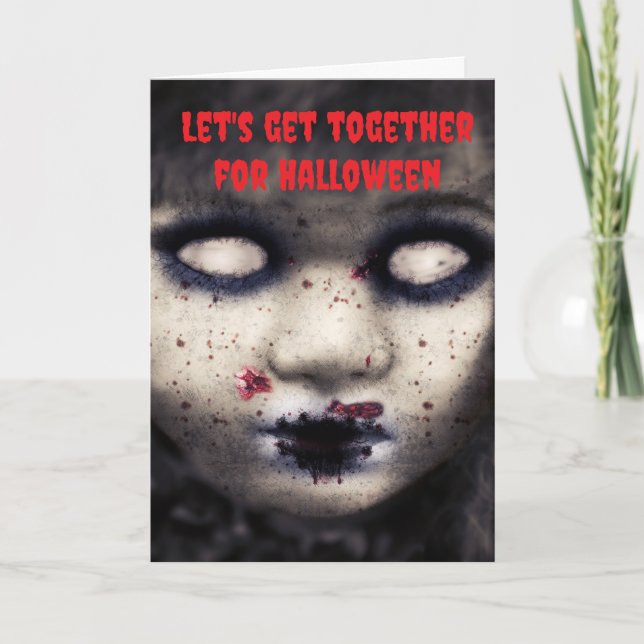 Tarjeta Juntémonos para Halloween. (Anverso)