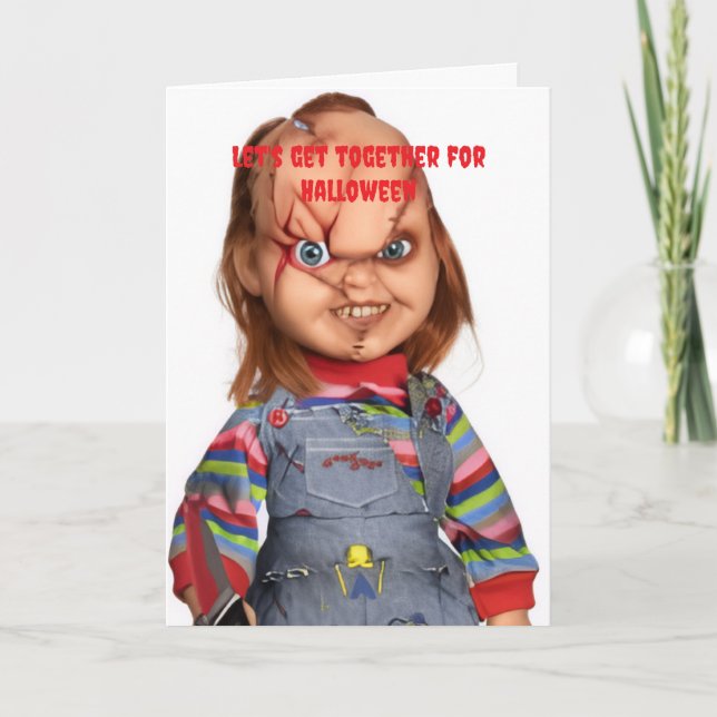 Tarjeta Juntémonos para Halloween. (Anverso)