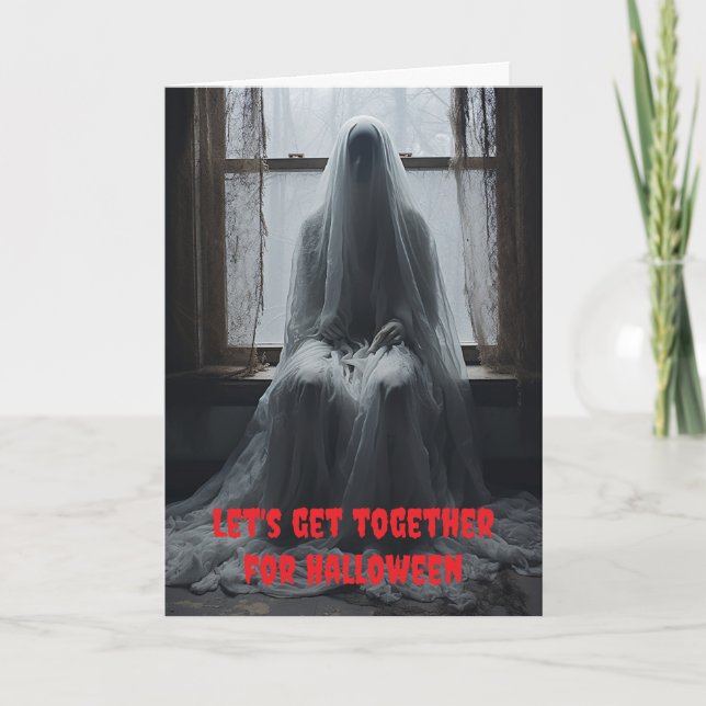 Tarjeta Juntémonos para Halloween. (Anverso)