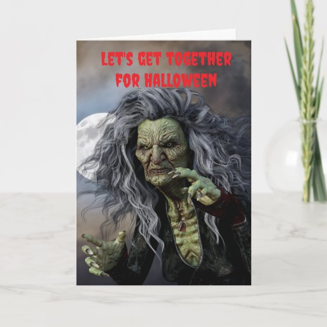 Tarjeta Juntémonos para Halloween. (Anverso)