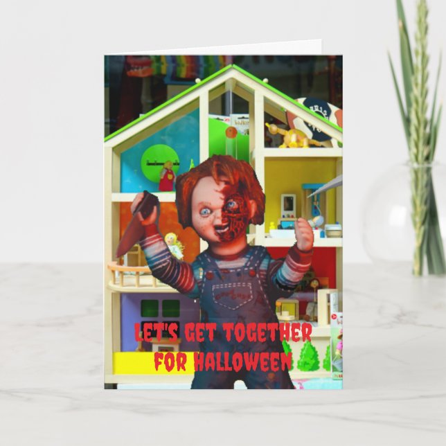 Tarjeta Juntémonos para Halloween. (Anverso)