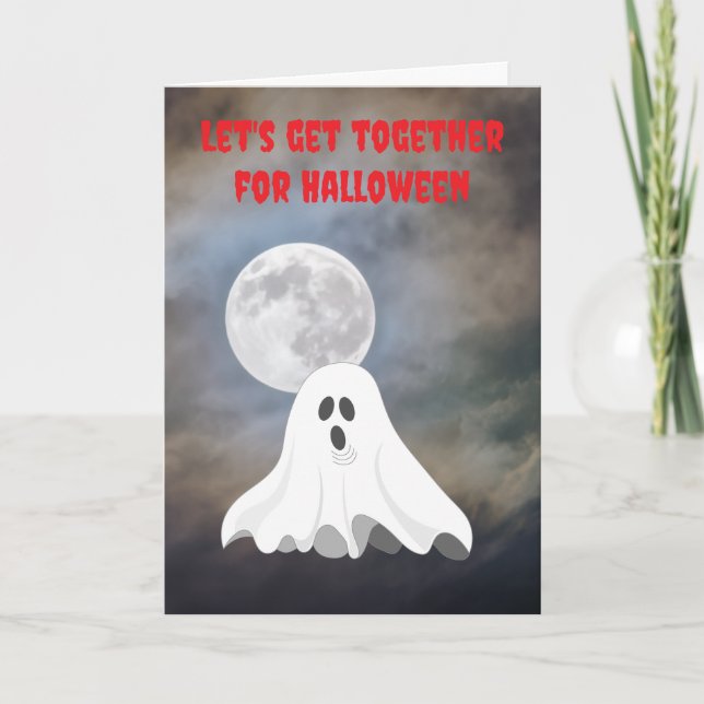 Tarjeta Juntémonos para Halloween. (Anverso)