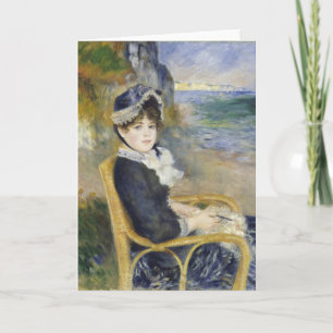 Tarjeta Junto a la orilla del mar, retrato de pintura al ó