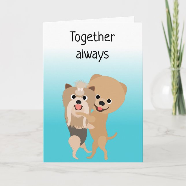 Tarjeta Juntos Siempre Aniversario del Perro de Amor (Anverso)