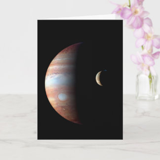 Tarjeta Júpiter Planeta Gigante Gaseoso y Io Luna Galilean