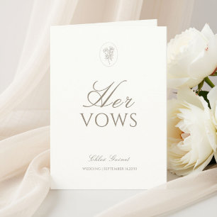 Tarjeta Juramentos de Boda Minimalistas de Raya Chic para 