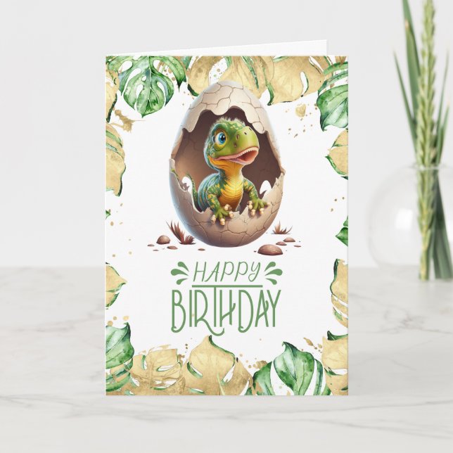 Tarjeta Jurásica para el bebé de los dinosaurios d (Anverso)