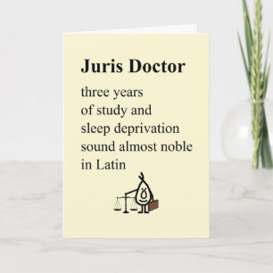 Tarjeta Juris Médico - un poema divertido de graduación de