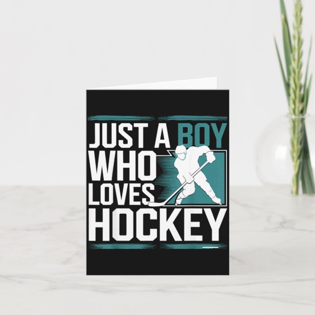 Tarjeta Just A Boy Who Loves Hockey  (Anverso)