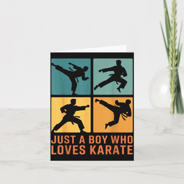 Tarjeta Just A Boy Who Loves Karate Martial Arts Karate Lo (Anverso)