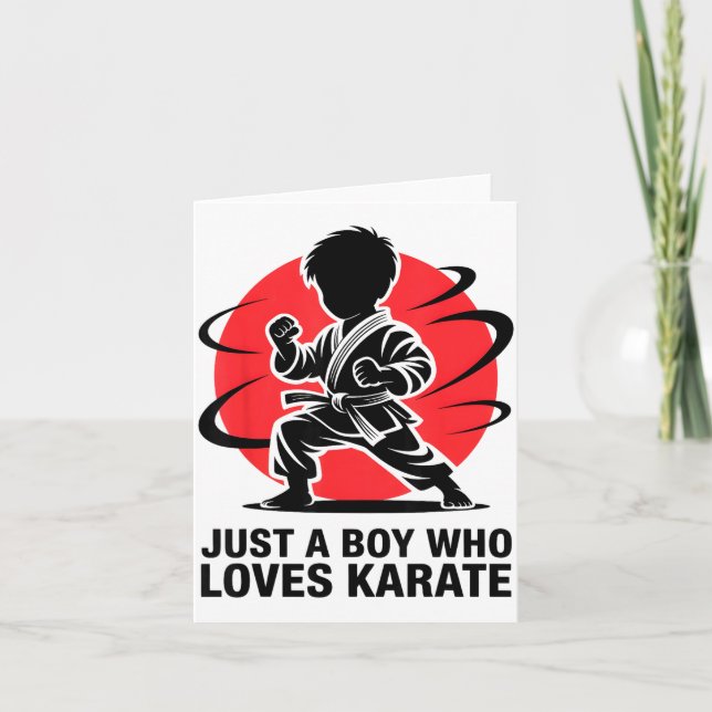 Tarjeta Just A Boy Who Loves Karate Martial Arts Karate Lo (Anverso)