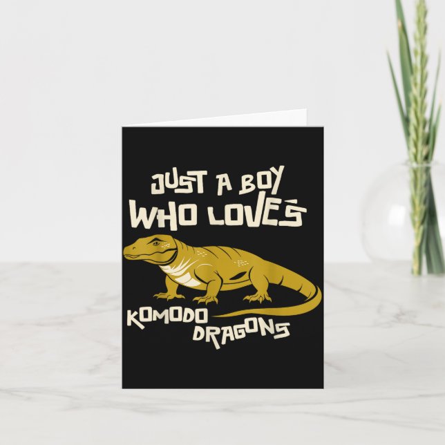 Tarjeta Just A Boy Who Loves Komodo Dragons Reptile Animal (Anverso)