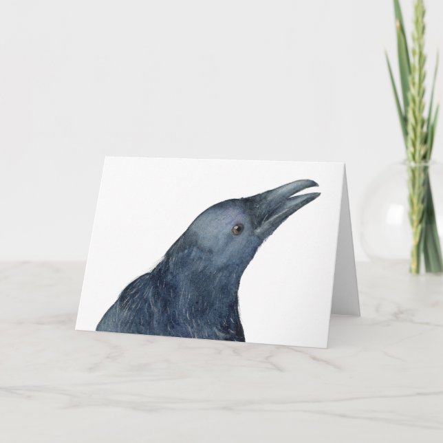 Tarjeta Just a Friendly Caw Folded Greeting Card (Anverso)