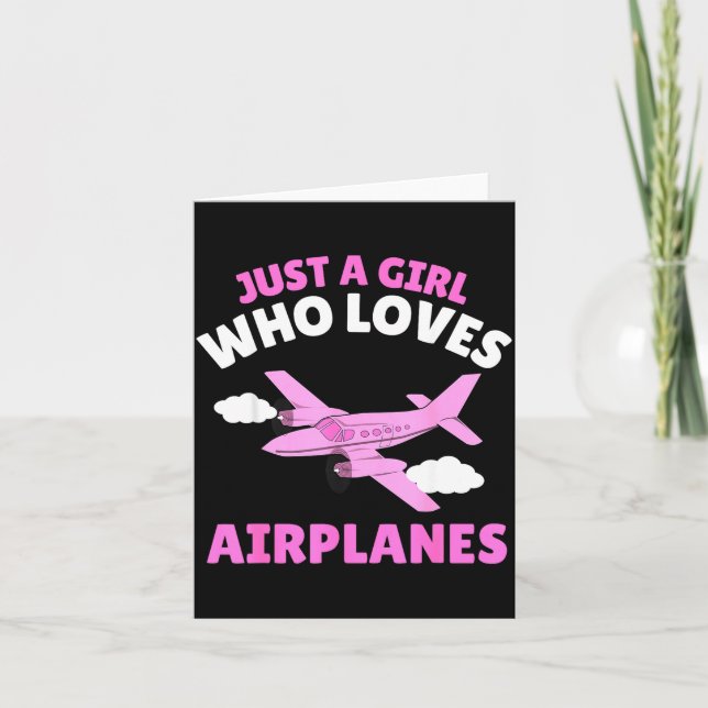 Tarjeta Just A Girl Who Loves Airplanes Kids Toddler Baby  (Anverso)
