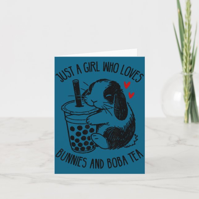 Tarjeta Just A Girl Who Loves Bunnies And Boba Tea Holland (Anverso)