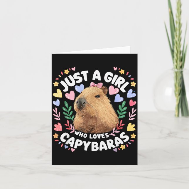 Tarjeta Just A Girl Who Loves Capybaras Cute Capybara Love (Anverso)