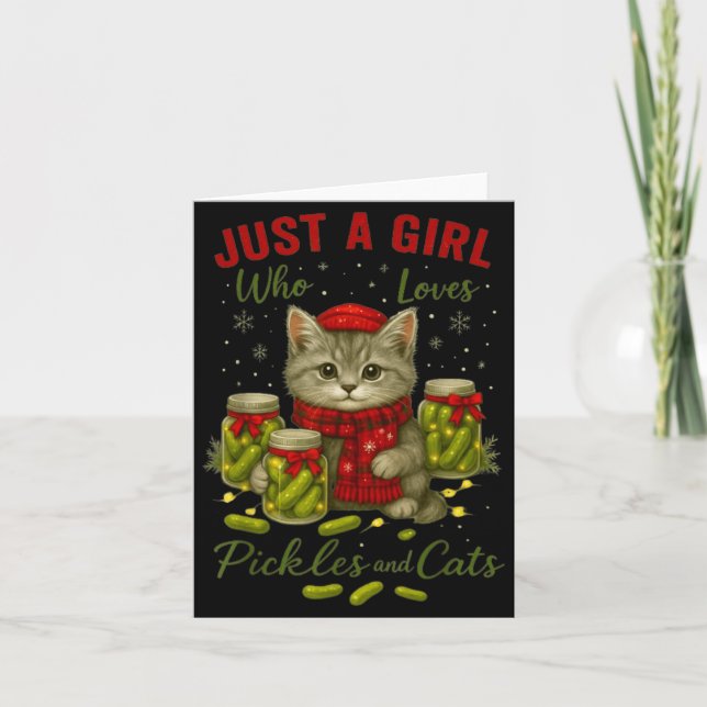 Tarjeta Just A Girl Who Loves Ckles And Cats Christmas  (Anverso)