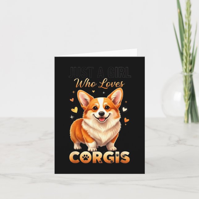 Tarjeta Just A Girl Who Loves Corgis  (Anverso)