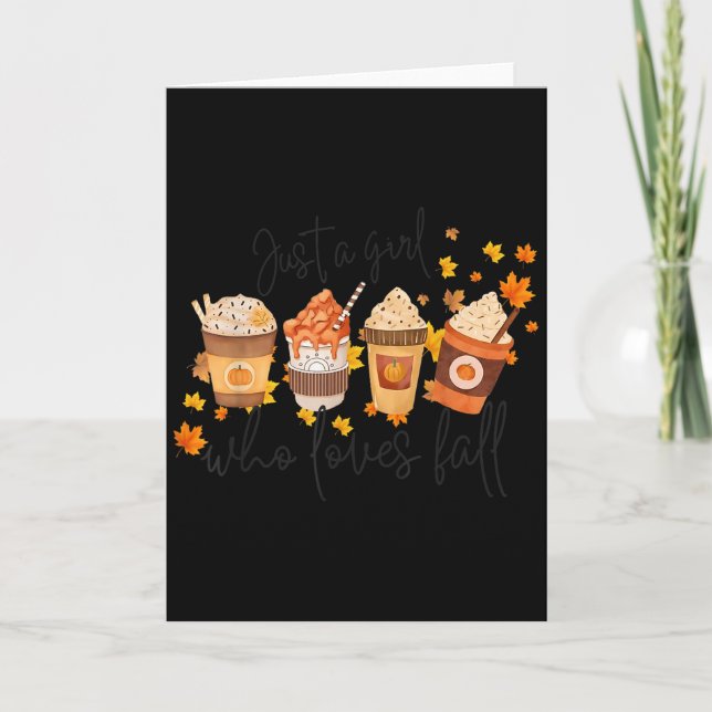 Tarjeta Just A Girl Who Loves Fall Pumpkin Football Cozy A (Anverso)