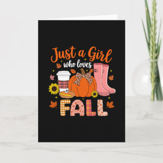 Tarjeta Just A Girl Who Loves Fall Pumpkin Spice Autumn Th