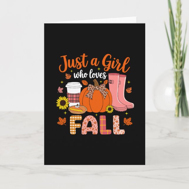 Tarjeta Just A Girl Who Loves Fall Pumpkin Spice Autumn Th (Anverso)