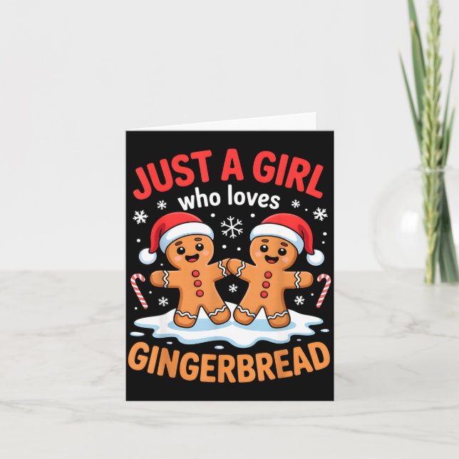 Tarjeta Just A Girl Who Loves Gingerbread Cute Christmas O (Anverso)