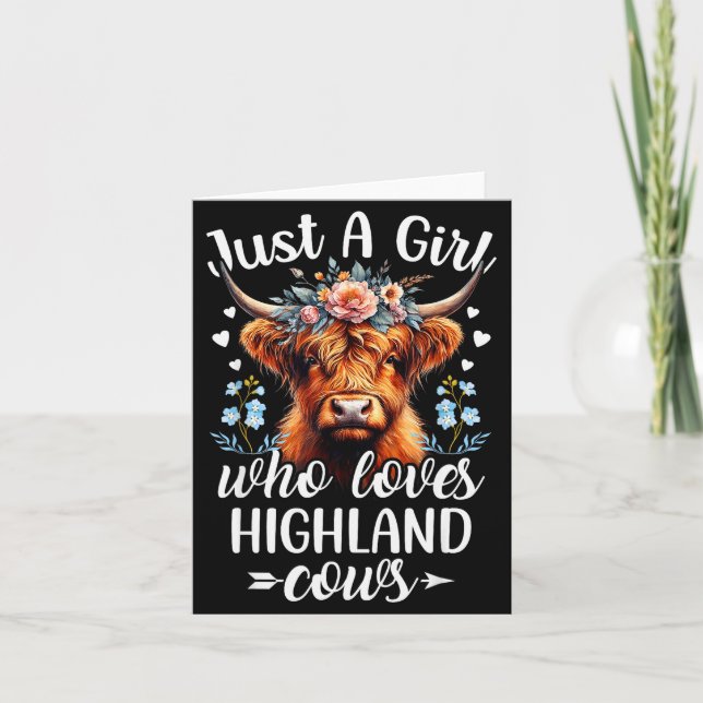 Tarjeta Just A Girl Who Loves Highland Cows Scottish Highl (Anverso)