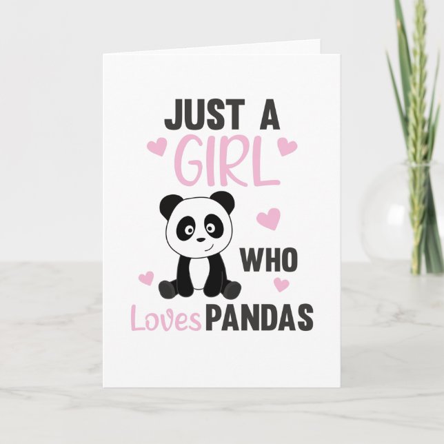 Tarjeta Just A Girl who Loves Pandas - Sweet Panda (Anverso)