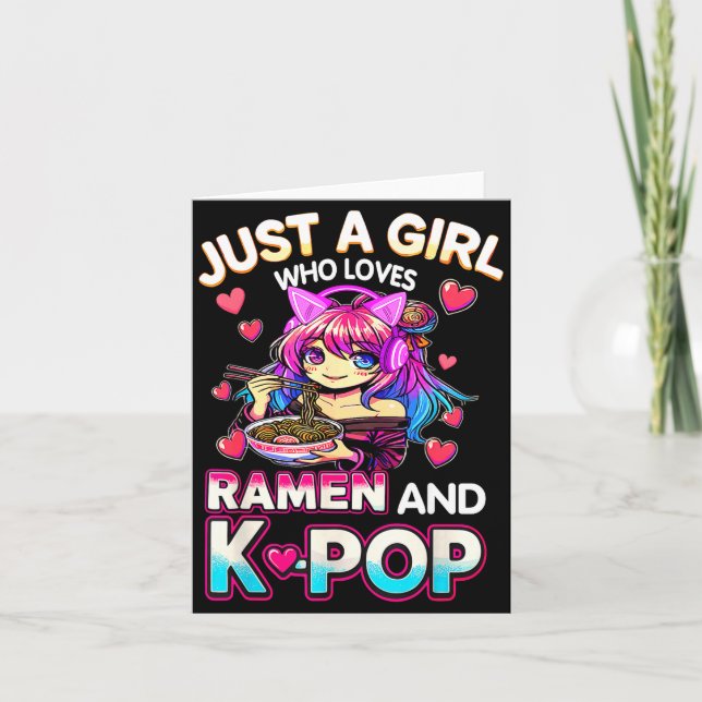 Tarjeta Just A Girl Who Loves Ramen And K-p  (Anverso)