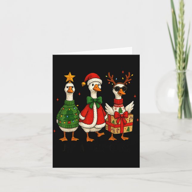 Tarjeta Just A Jolly Cute Goose Santa Merry Goosemas Chris (Anverso)