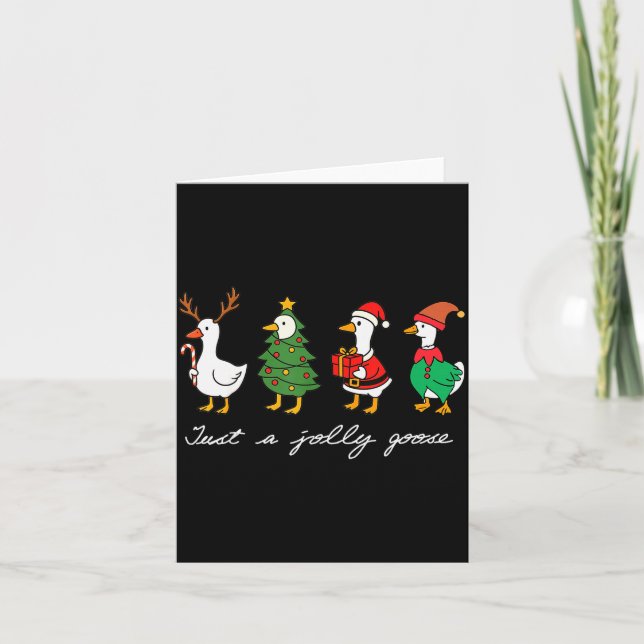 Tarjeta Just A Jolly Goose Funny Goose Merry Christmas Hol (Anverso)