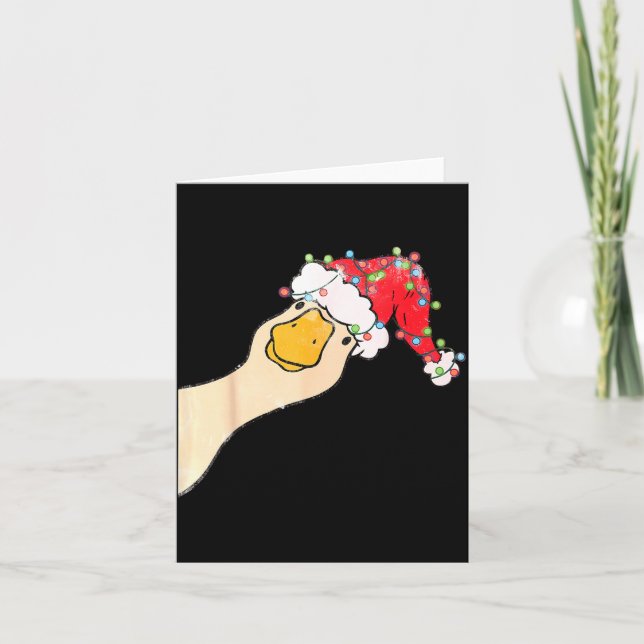 Tarjeta Just A Jolly Goose Funny Silly Goose Santa Christm (Anverso)