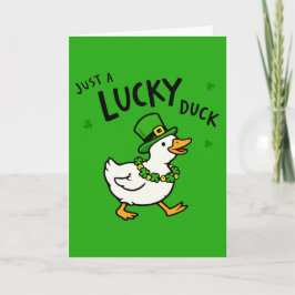 Tarjeta Just A Lucky Leprechaun Duck Funny St Patricks Day