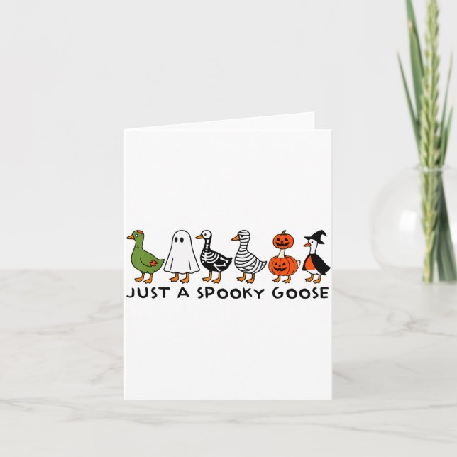 Tarjeta Just A Soky Goose Funny Halloween Silly Animal Wit (Anverso)