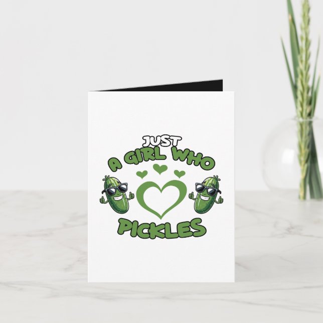 Tarjeta Just girl loves pickles customizable (Anverso)