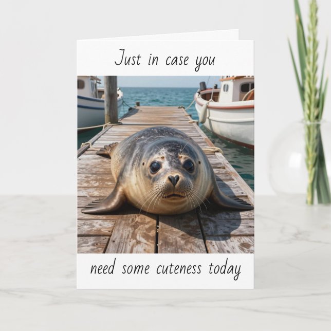 Tarjeta Just in Case You Need some Cuteness Today | Seal (Anverso)