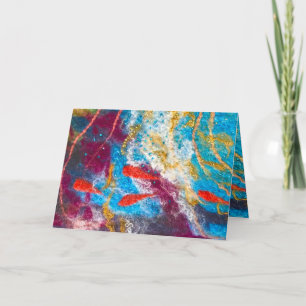 Tarjeta Just Keep Swimming felted art card Michele Ballant