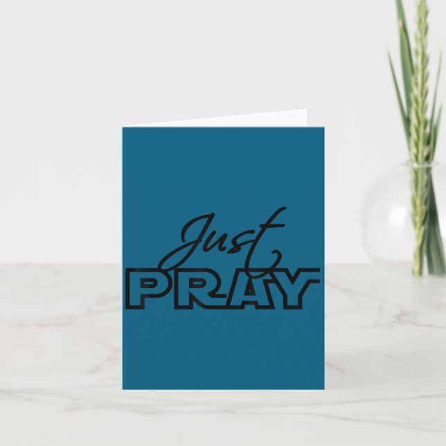 Tarjeta Just Pray Christian Faith Jesus Insrational Motiva (Anverso)