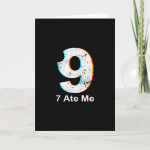 Tarjeta Justicia para 9 Divertido 7 se comió 9 Chiste de m