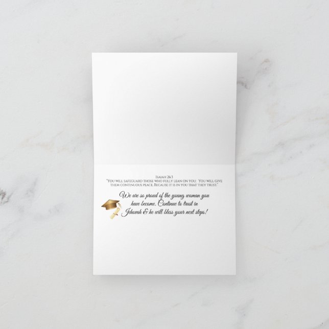 Tarjeta JW High School Graduation Card Eccl. 12:1 (Interior)