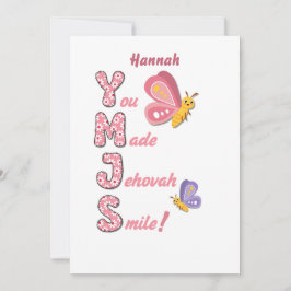 Tarjeta JW para hermanas jóvenes "Has hecho sonreí