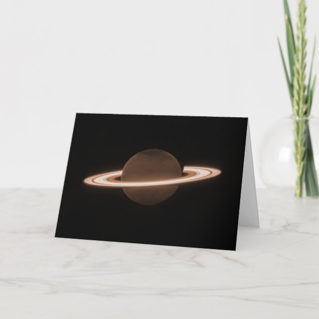 Tarjeta JWST James Webb Telescopio Espacial Saturn Infrarr (Anverso)