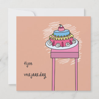 Tarjeta kaart fijne verjaardag