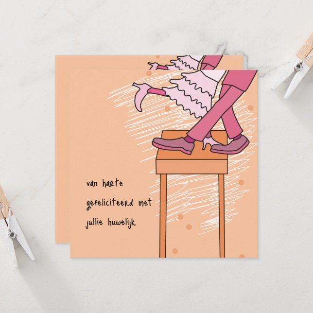 Tarjeta kaart huwelijk felicitatie uitnodiging (Anverso/Reverso In Situ)