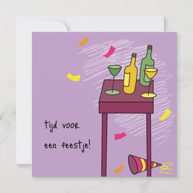 Tarjeta kaart uitnodiging feestje (Anverso)