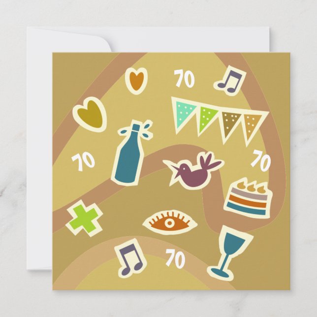 Tarjeta kaart verjaardag 70 jaar (Anverso)